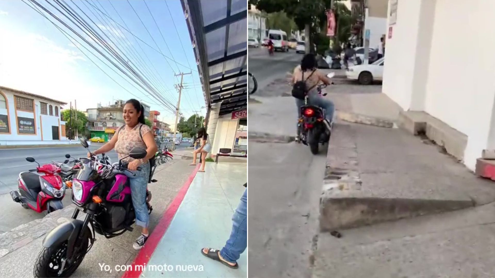 En México, una joven compró una moto nueva y chocó al salir de la concesionaria. (TikTok: @maariali24)