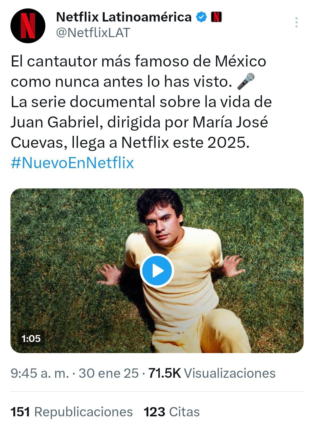 Netflix confirma documental sobre la vida de Juan Gabriel: cuándo se estrena y qué mostrará - Infobae