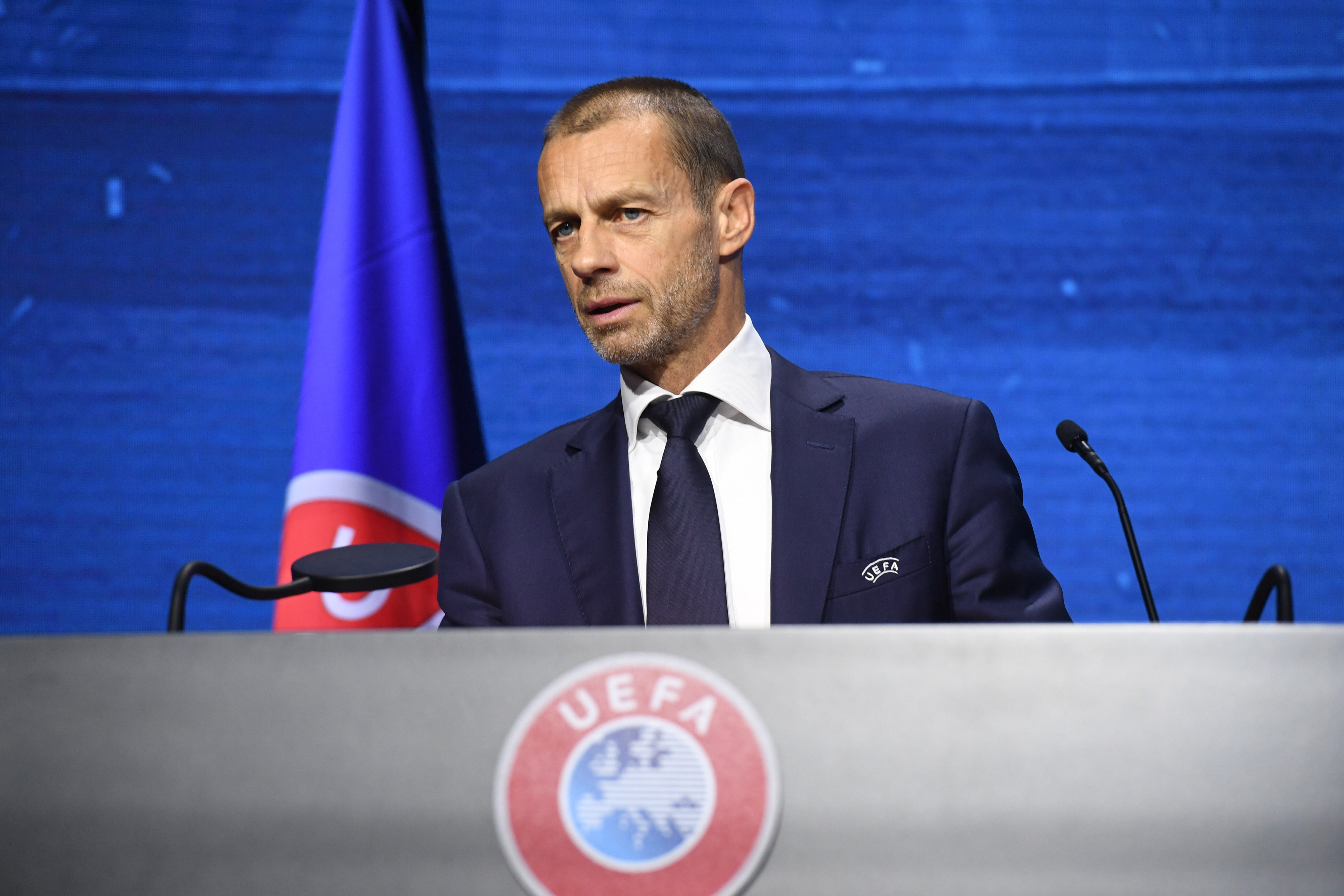 El presidente de la UEFA, Aleksander Ceferin, en una foto de archivo. EFE/EPA/Richard Juilliart
