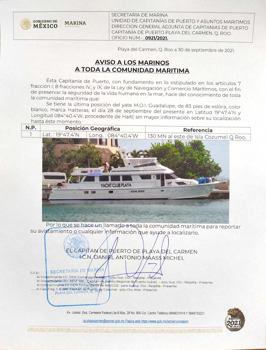 La misteriosa desaparición de un yate de ayuda humanitaria entre las aguas  de Quintana Roo y Cuba - Infobae