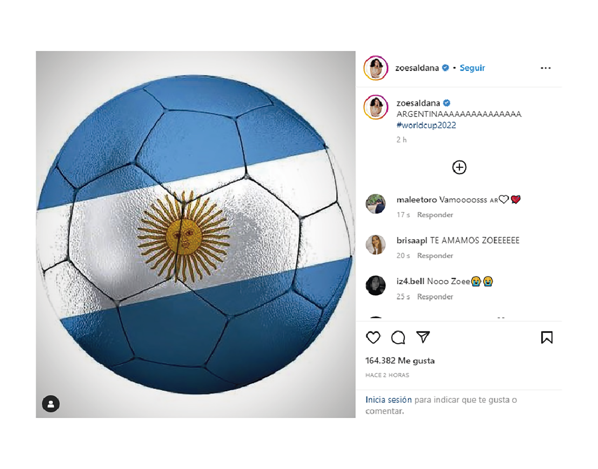 Las imágenes que subió Zoe Saldaña a Instagram
