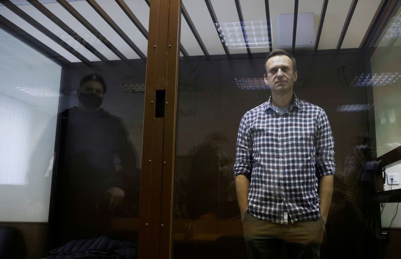 FOTO DE ARCHIVO. El opositor ruso Alexei Navalny asiste a una vista judicial en Moscú, Rusia. 20 de febrero de 2021. REUTERS/Maxim Shemetov