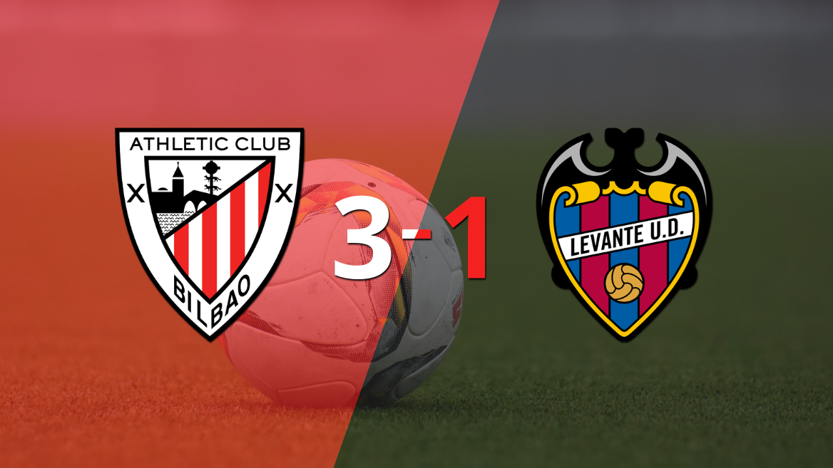 Athletic Bilbao fue más y venció por 3 a 1 a Levante