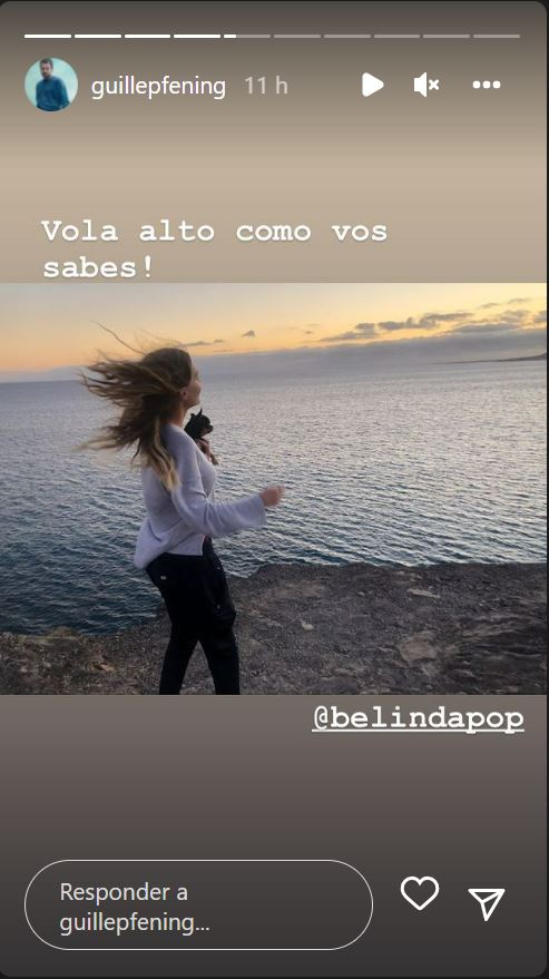Foto de Belinda en la isla donde se graba "Bienvenidos a Edén" tomada por el actor Guillermo Pfening. (Captura: @belindapop, @guillermopfening/Instagram)