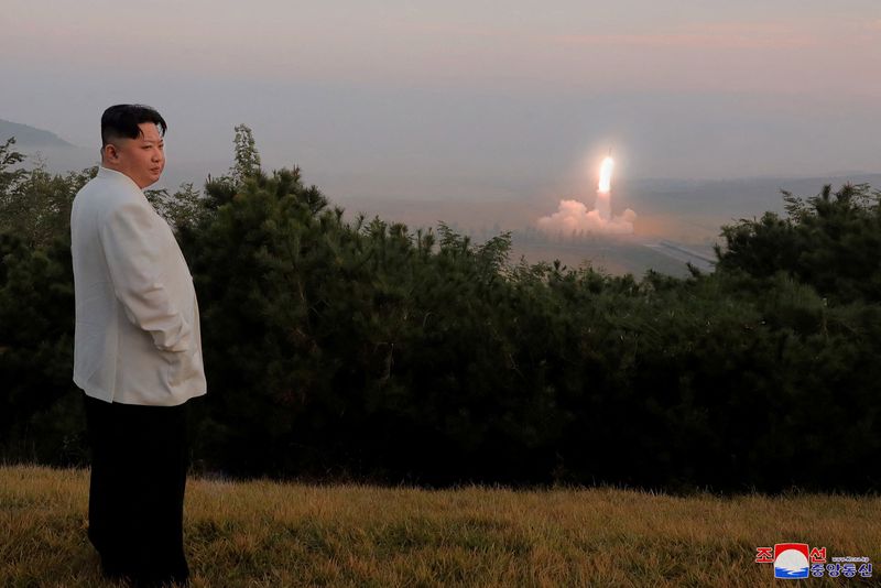 Kim Jong-un's regime has conducted several military tests in recent weeks KCNA via REUTERS