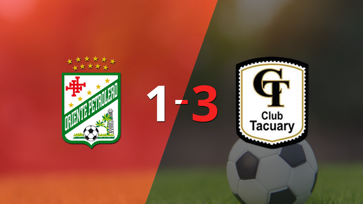 Tacuary consiguió una importante victoria de visitante al derrotar a Oriente Petrolero por 3 tantos a 1