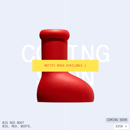 The model of the famous red boots is currently sold out and they cost 350 dollars (around 6,300 pesos (Screenshot/mschf.com/shop/)