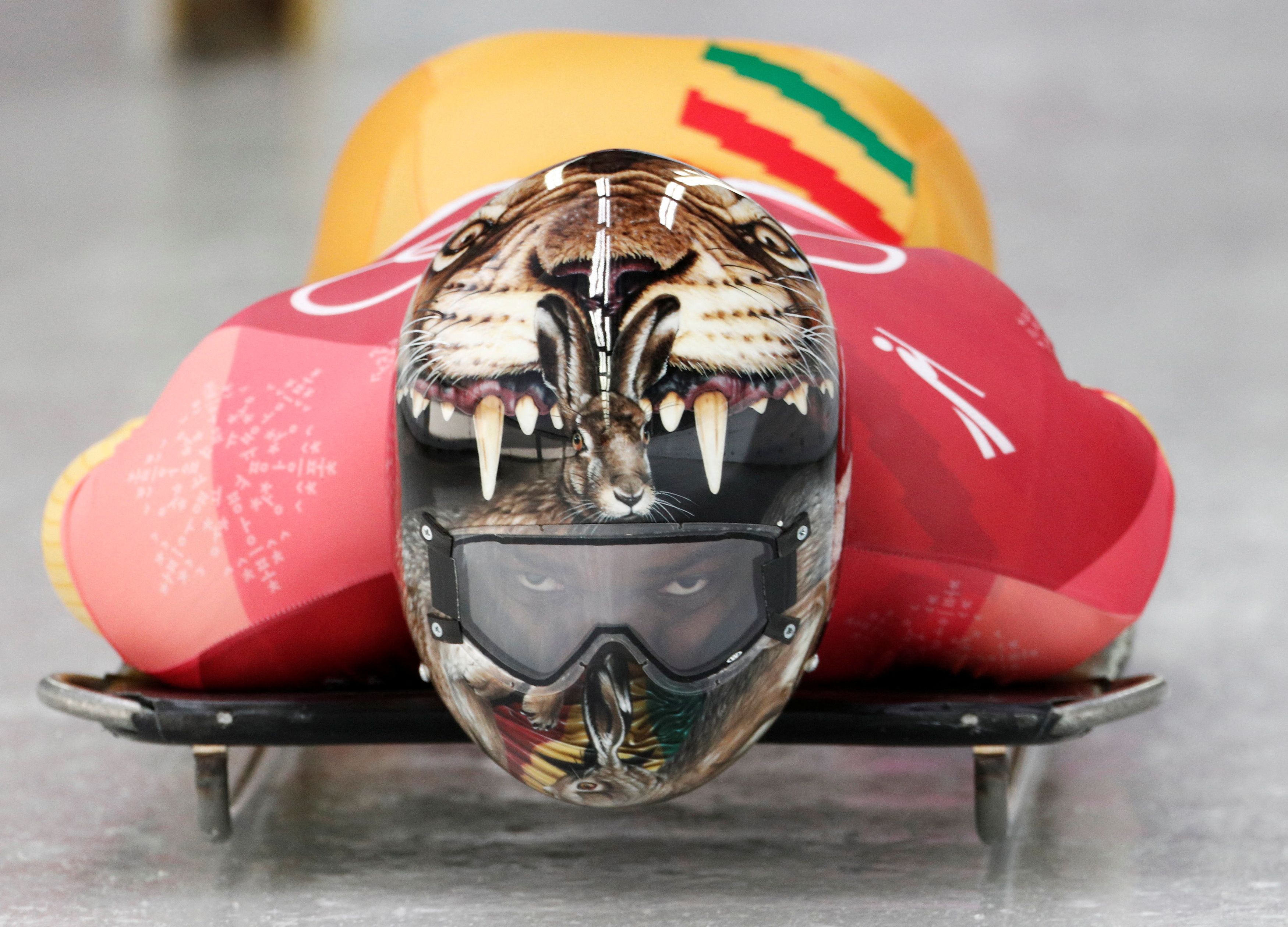 FILE PHOTO: Skeleton – Pyeongchang 2018 Winter Olympics – Men’s Competition – Olympic Sliding Centre - Pyeongchang, South Korea – February 15, 2018 - Akwasi Frimpong of Ghana in action during the heat. REUTERS/Edgar Su/File Photo