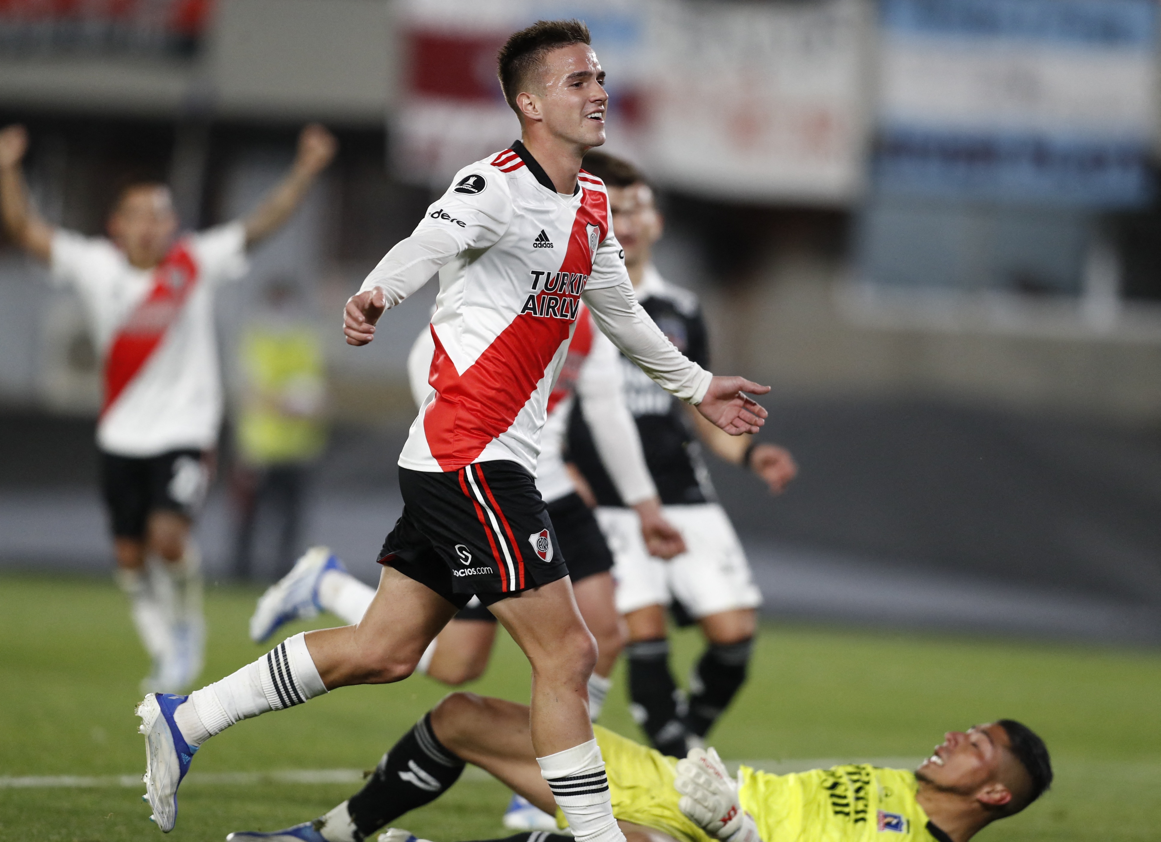 Mediante una carambola, Agustin Palavecino convirtió el primer gol de River Plate ante Colo Colo por la Copa Libertadores