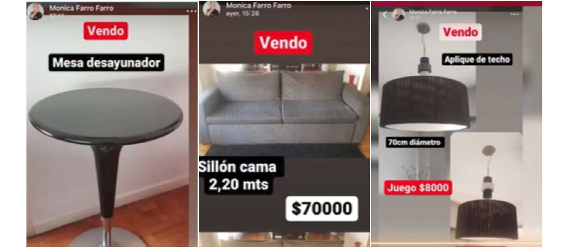Mónica Farro vende sus muebles (Foto: captura América)