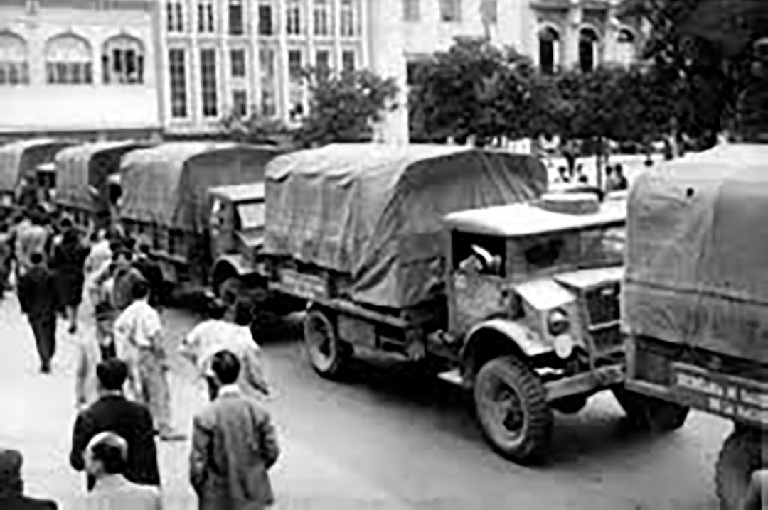 Camiones del Ejército en el operativo anti paludismo 