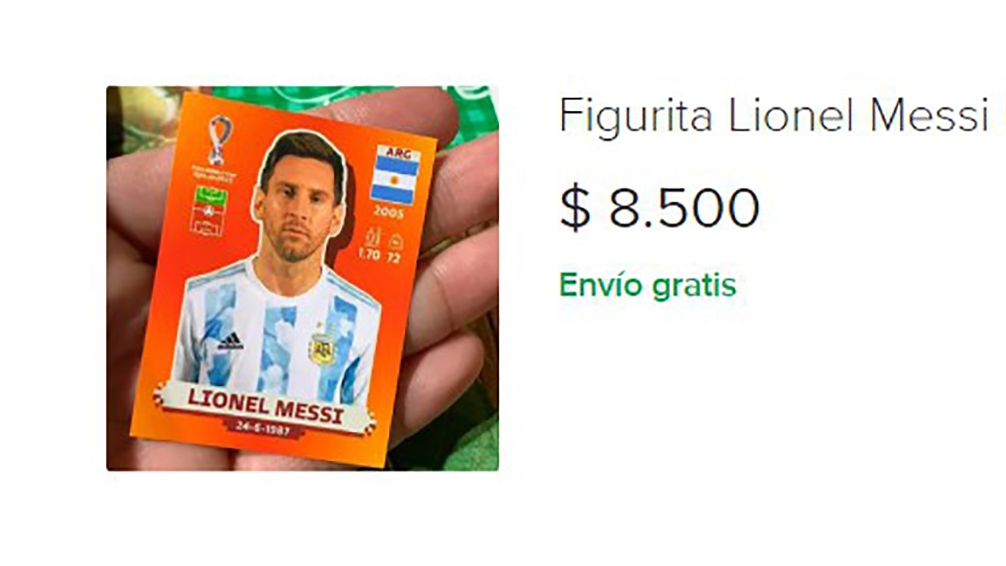 La figurita de Lionel Messi se vende a $8.500 pesos en internet