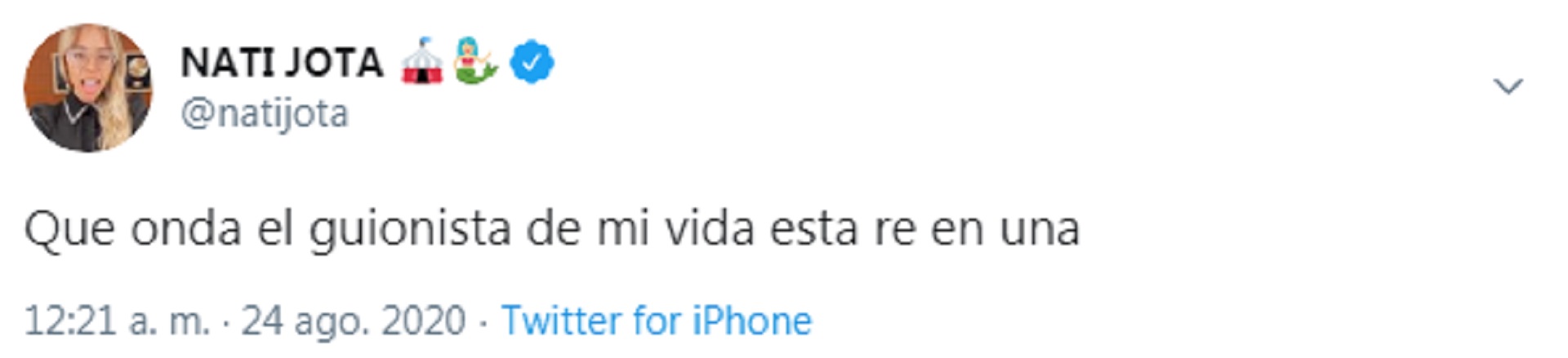 Los tuits de Nati Jota al enterarse de que su ex está de novio con Ivana Nadal
