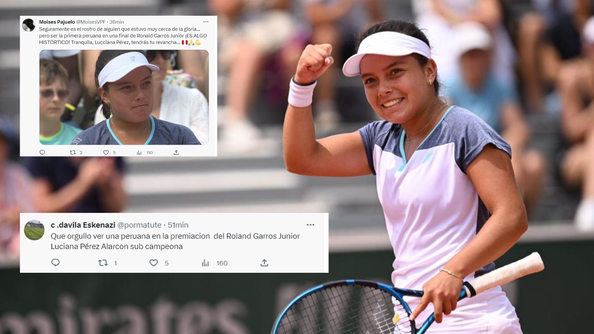 Lucciana Pérez, subcampeona de Roland Garros Junior, se convierte en el orgullo de los peruanos por su  admirable juego