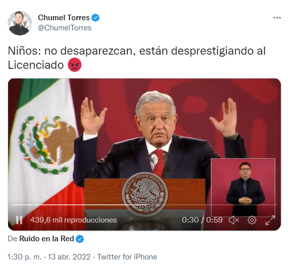 Chumel Torres s'en prend à AMLO pour des disparitions au Mexique : « Ils  discréditent le diplômé » - Infobae