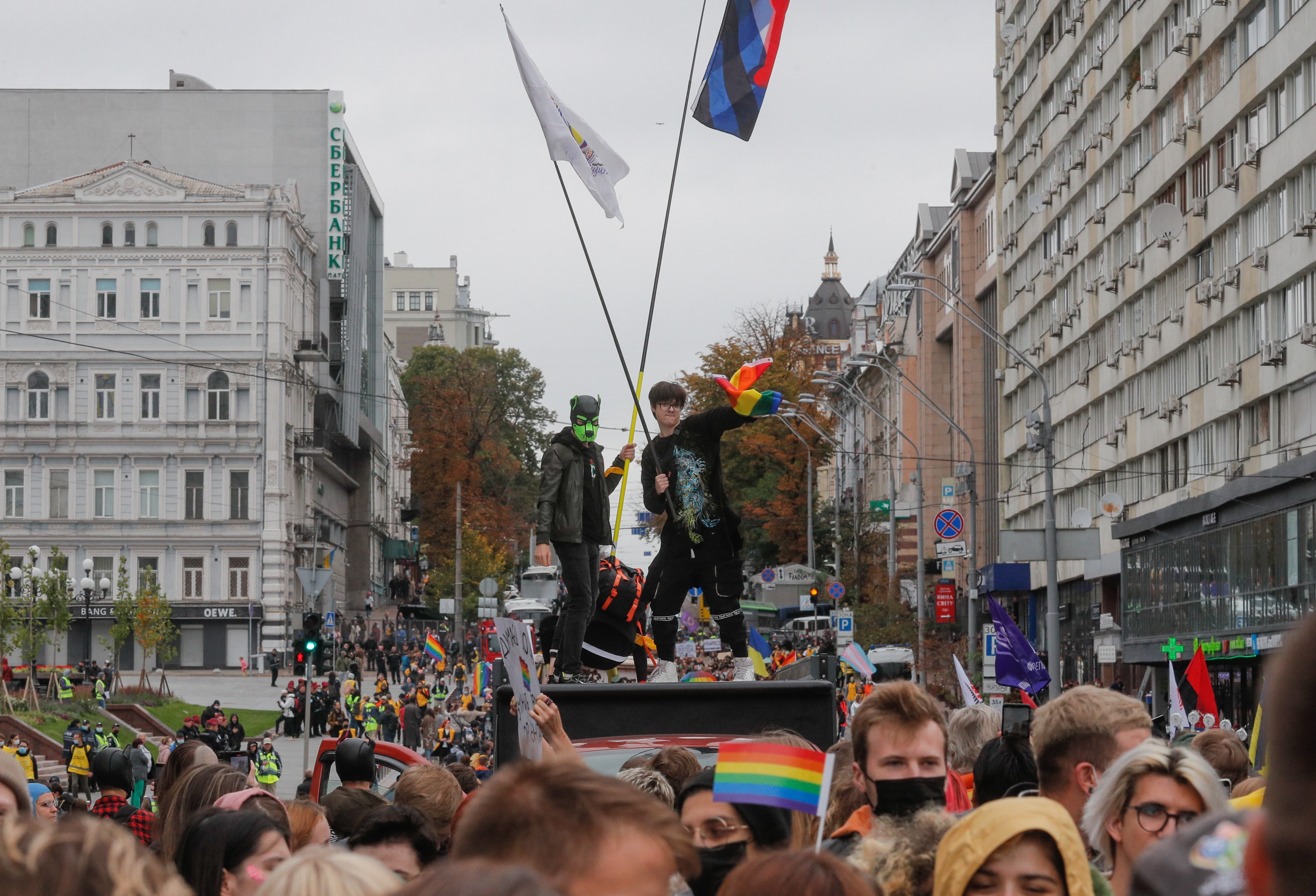 Una escena de la Marcha del Orgullo en Kiev realizada el año pasado (EFE/EPA/SERGEY DOLZHENKO)
