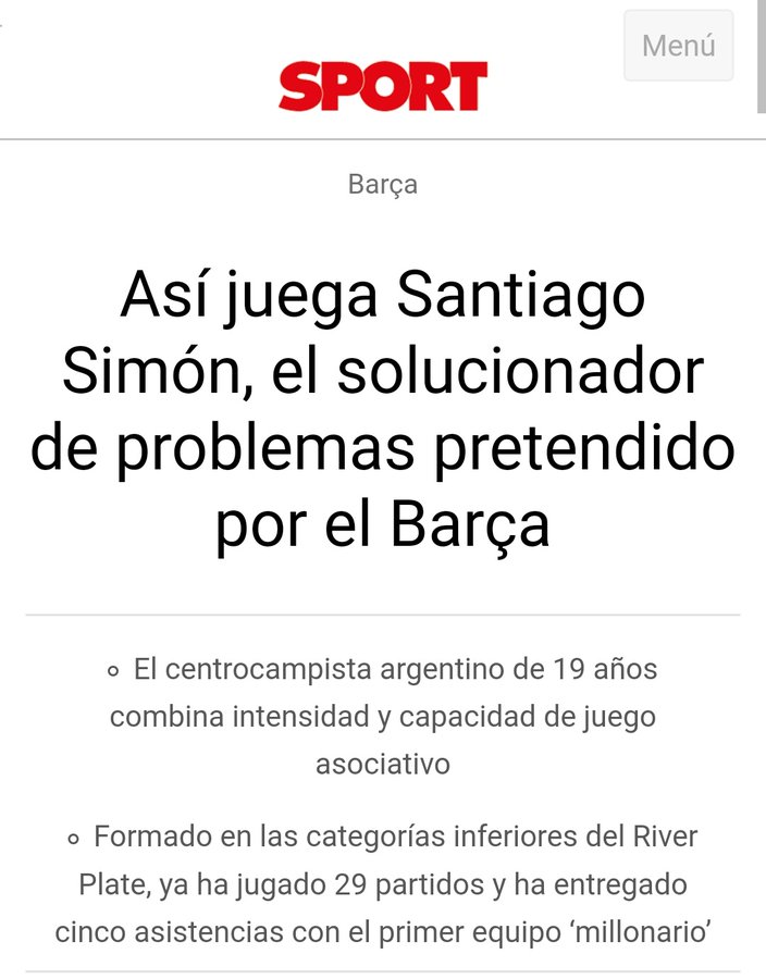 Santiago Simón, en la portada de Sport de España