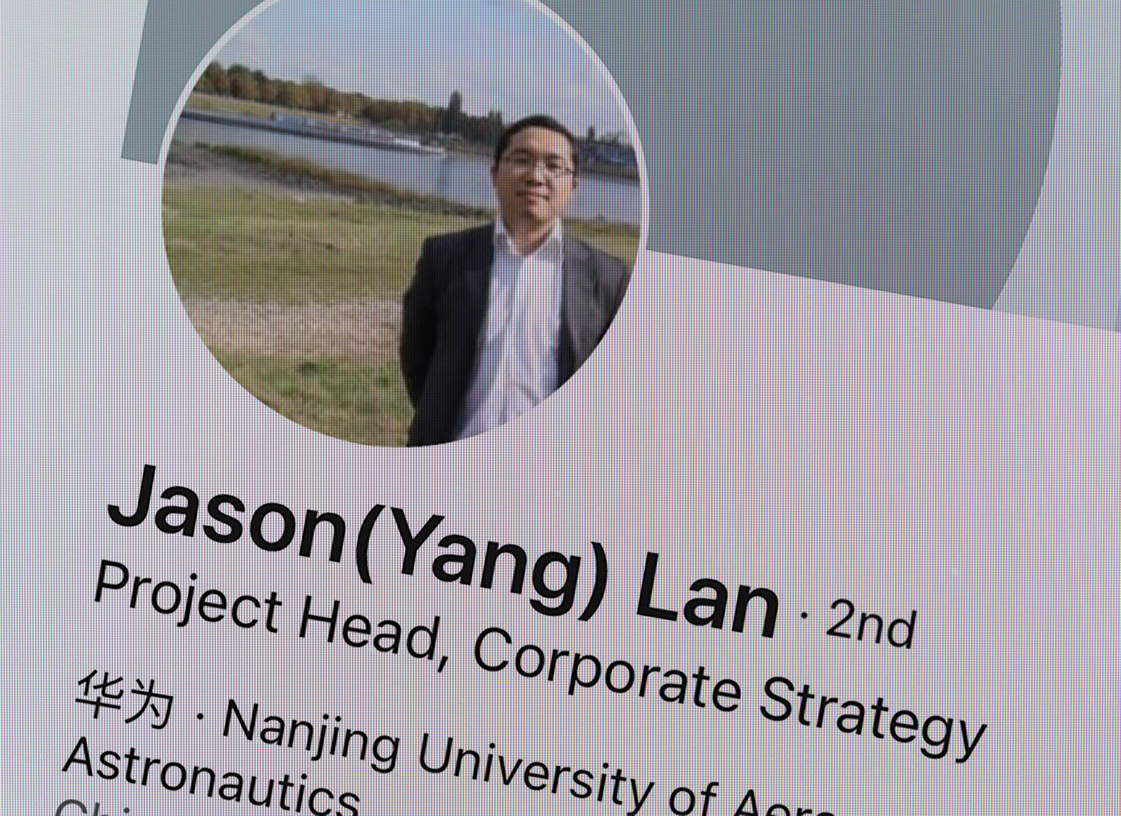 Página de LinkedIn de Yang Lan, antiguo director nacional de Huawei en Dinamarca: LinkedIn