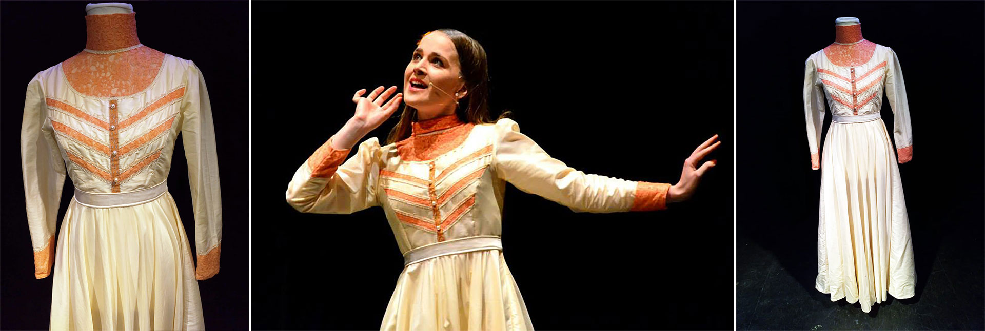 El traje de Princesa -que lleva puesto la actriz Luz Tremsal- es de la obra La Gran Sonrisa, el musical, que recibió dos premios Carlos: como mejor espectáculo infantil, y mejor música original. El vestuario fue nominado junto a Stravaganza. El vestido está hecho totalmente a mano, en sastrería de alta costura, colores durazno, crema y anaranjado. Lleva botones y ojales, cosidos a mano, y forrados, puntillas, broderies, cuello de broderie importado y perlas cosidas a mano. Su precio base es de $15.000