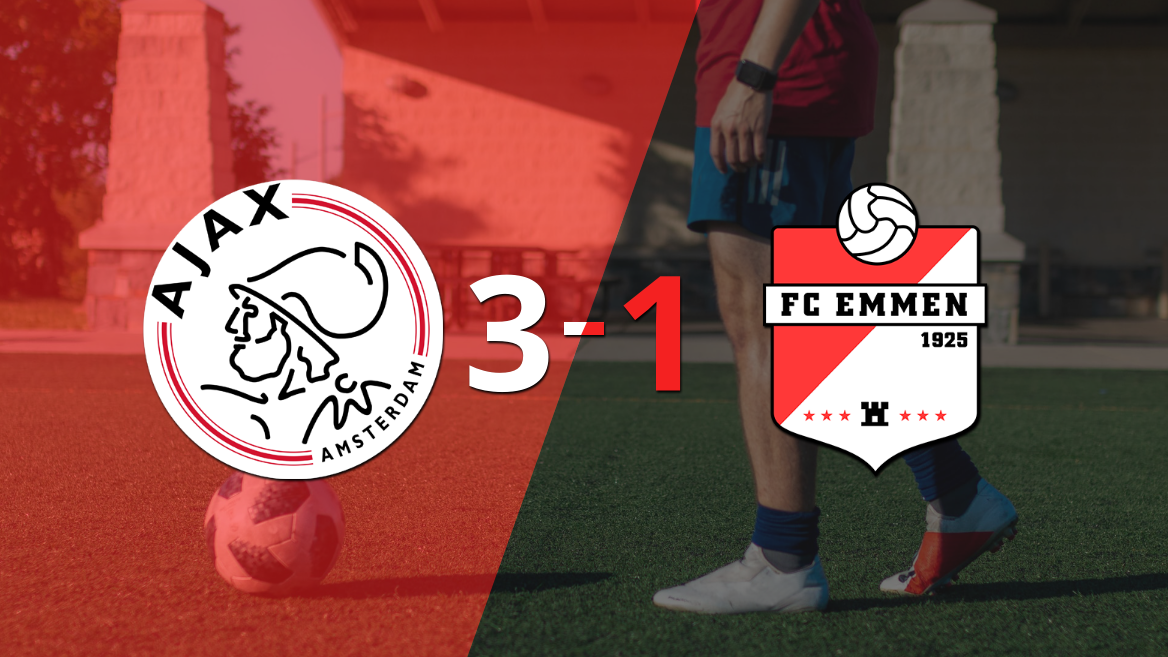 Sin muchas complicaciones, Ajax goleó 3-1 a FC Emmen