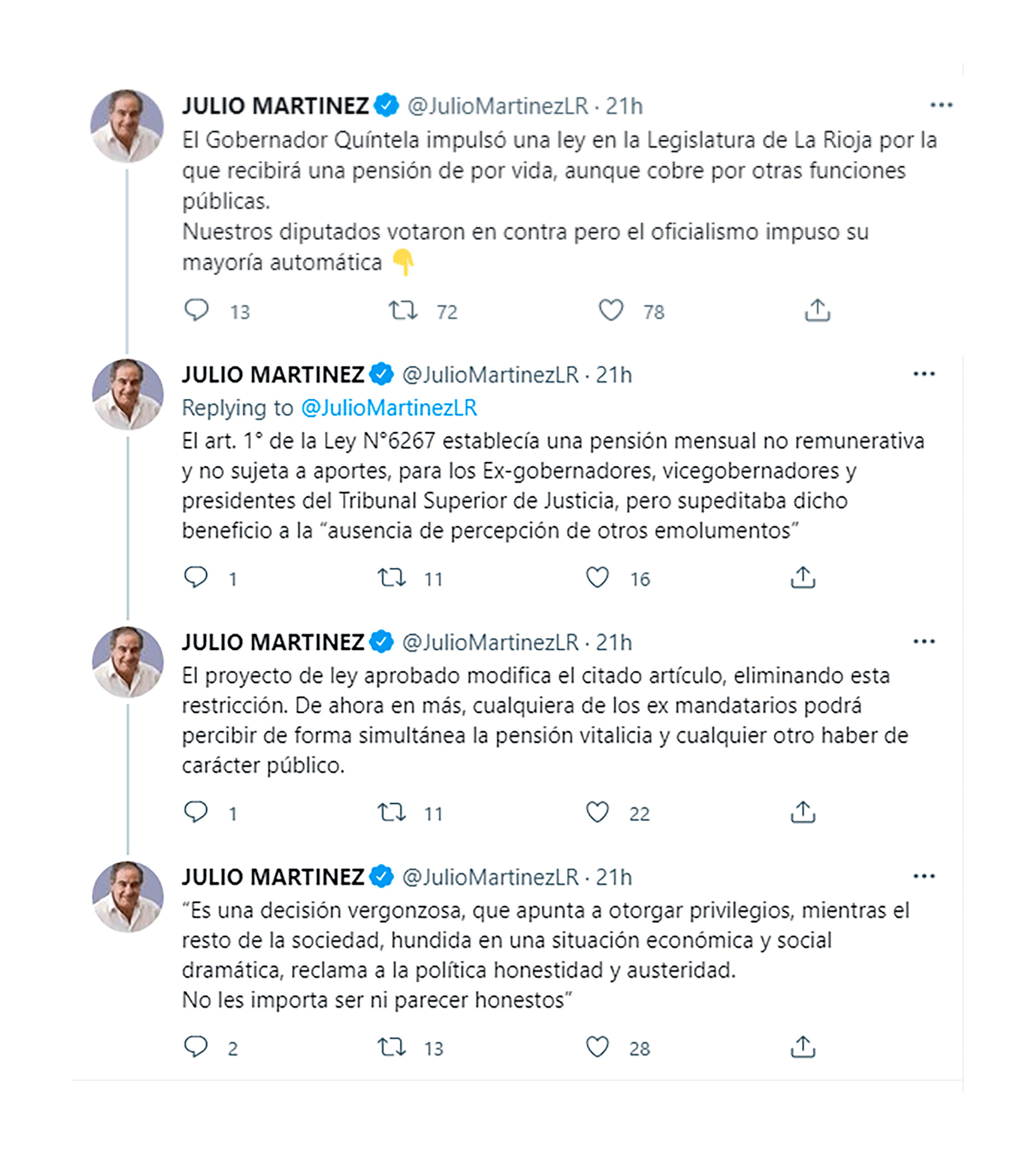 El hilo de Twitter de Martínez