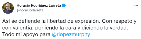 El mensaje del mandatario porteño en respaldo de López Murphy