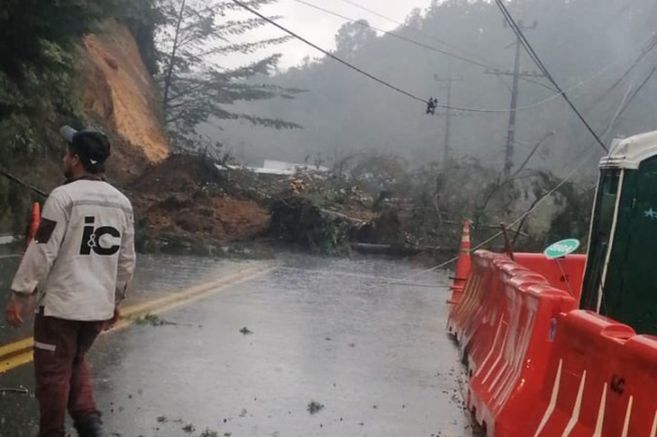 Deslizamiento de tierra en Antioquia. - Twitter @DagranAntioquia.