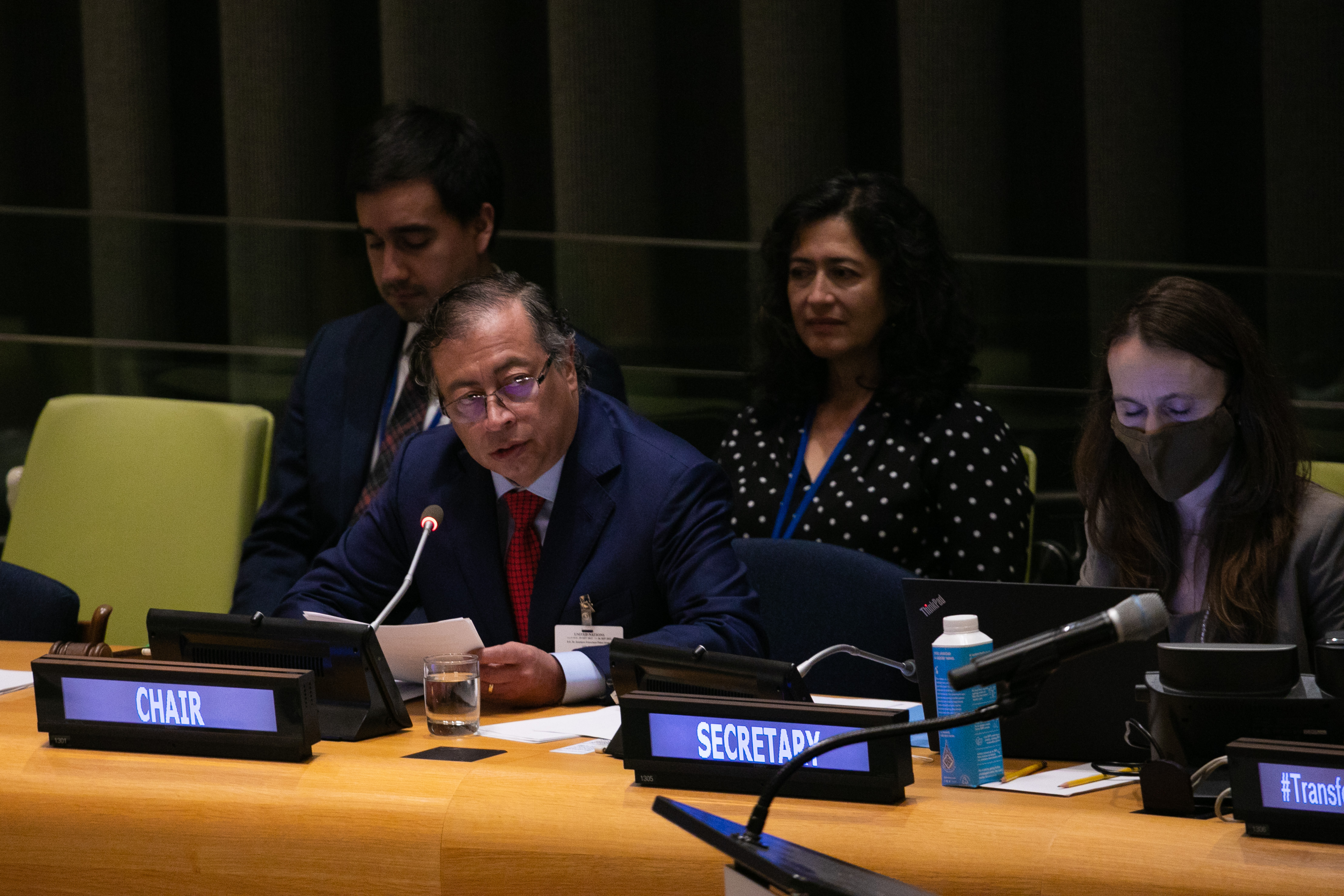 On Monday, September 19, President Gustavo Petro addressed the UN Summit on the Transformation of Education.  PHOTO: President of the Republic