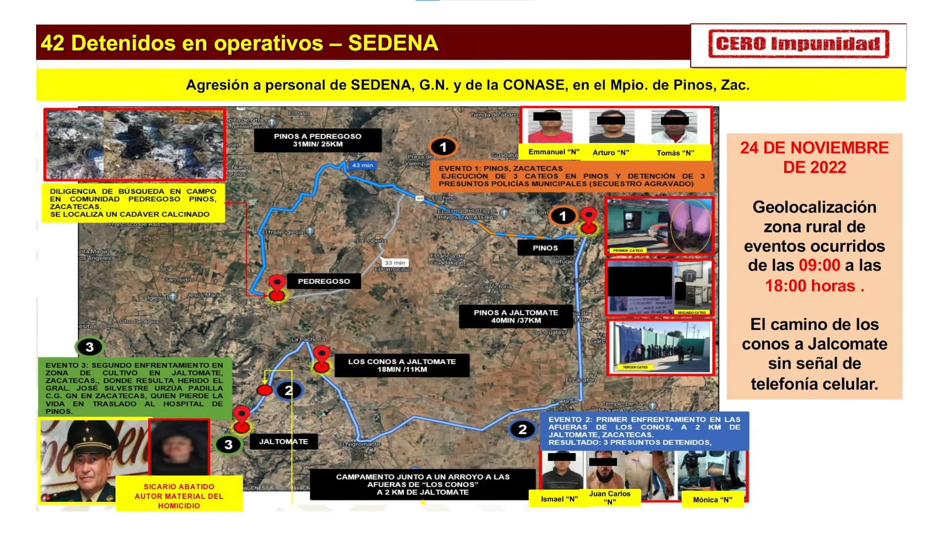 La SSPC detalló los operativos previos al asesinato del coordinador de la GN en Zacatecas. (Gobierno de México)