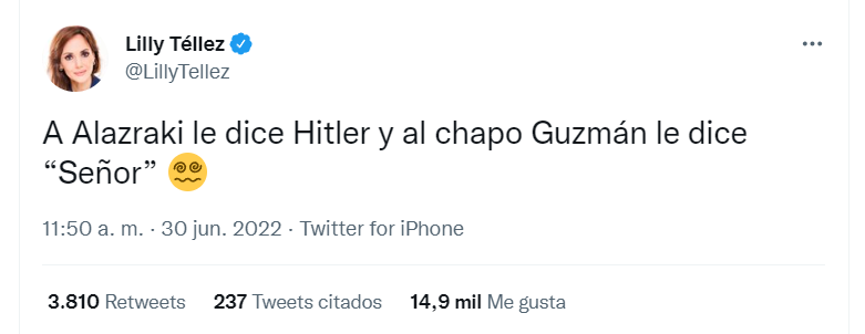 Lilly Téllez contra AMLO tras declaraciones por Alazraki (Captura de pantalla)