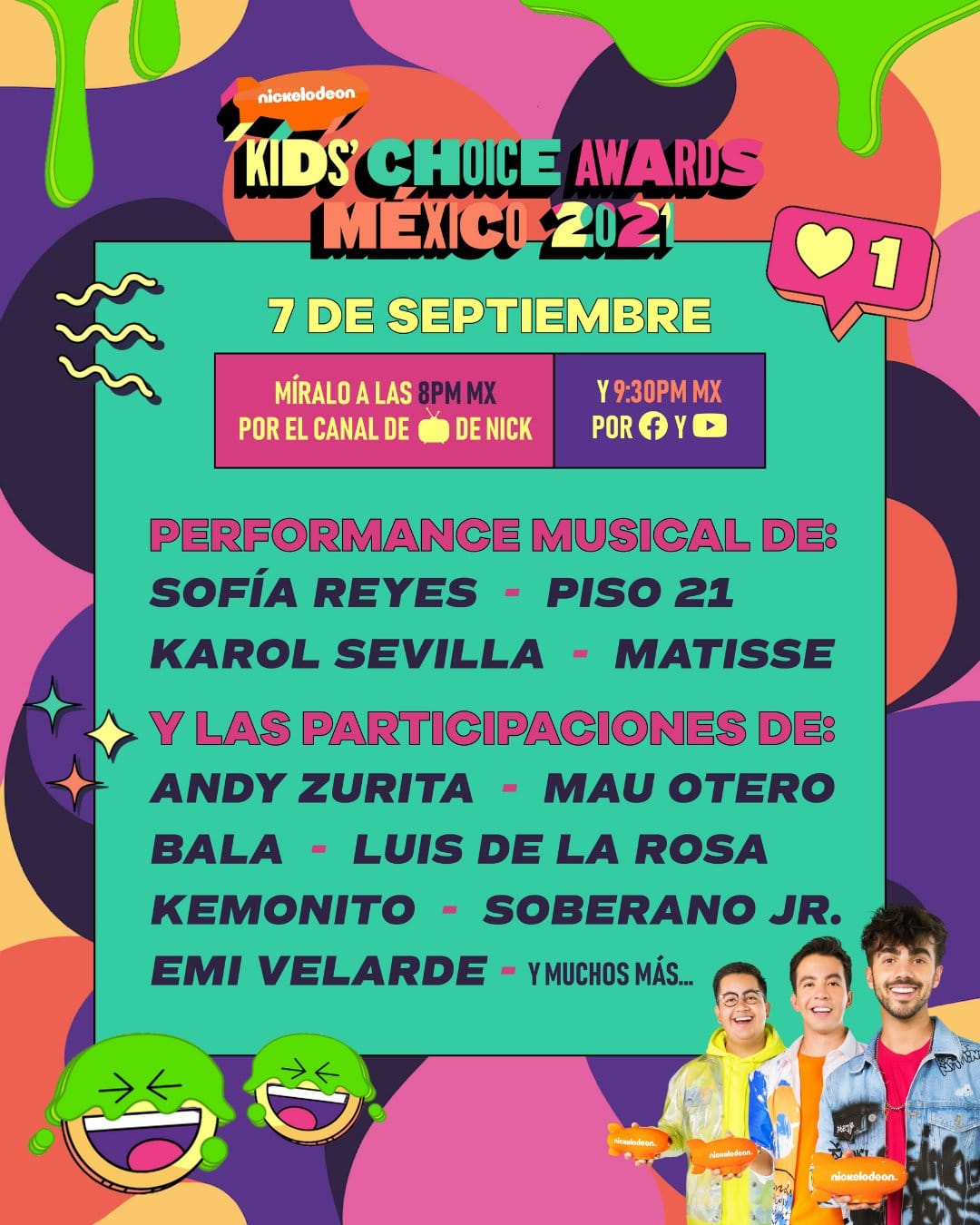 Los Kids' Choice Awards México tendrán lugar este martes (Foto: Twitter/@NickelodeonLA)