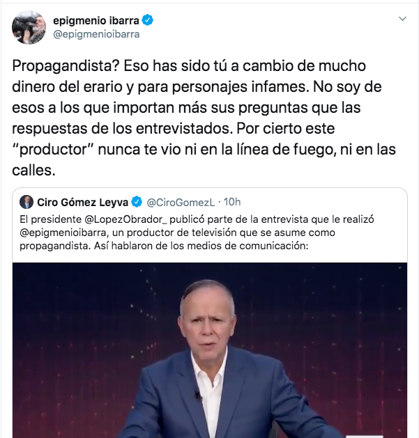 Propagandista Ciro G mez Leyva tundi a Epigmenio Ibarra por la