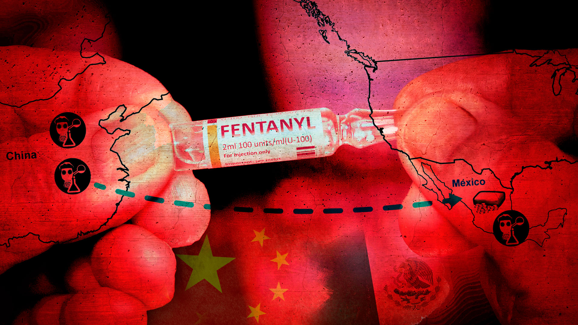 La venta de fentanilo y precursores químicos de China a México crece de manera exponencial, como la epidemia que golpea cada vez más fuerte en más países (Infobae)