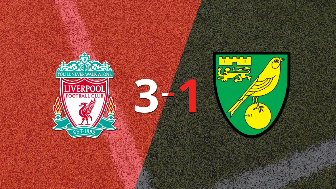Liverpool superó por 3-1 a Norwich City como local
