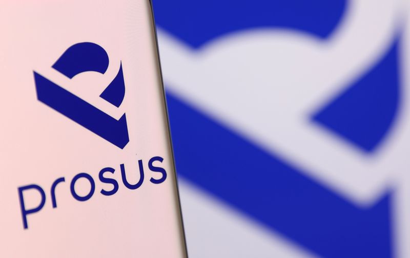 FILE PHOTO.  Referential image of the Prosus logo on a mobile phone.  December 4, 2021. REUTERS/Dado Ruvic