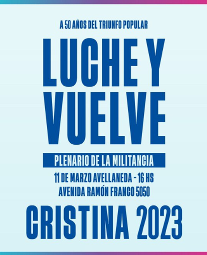 "Yo trabajo para que Cristina acepte ser candidata”, aseguró Larroque con miras al próximo encuentro de la militancia que tendrá lugar en Avellaneda