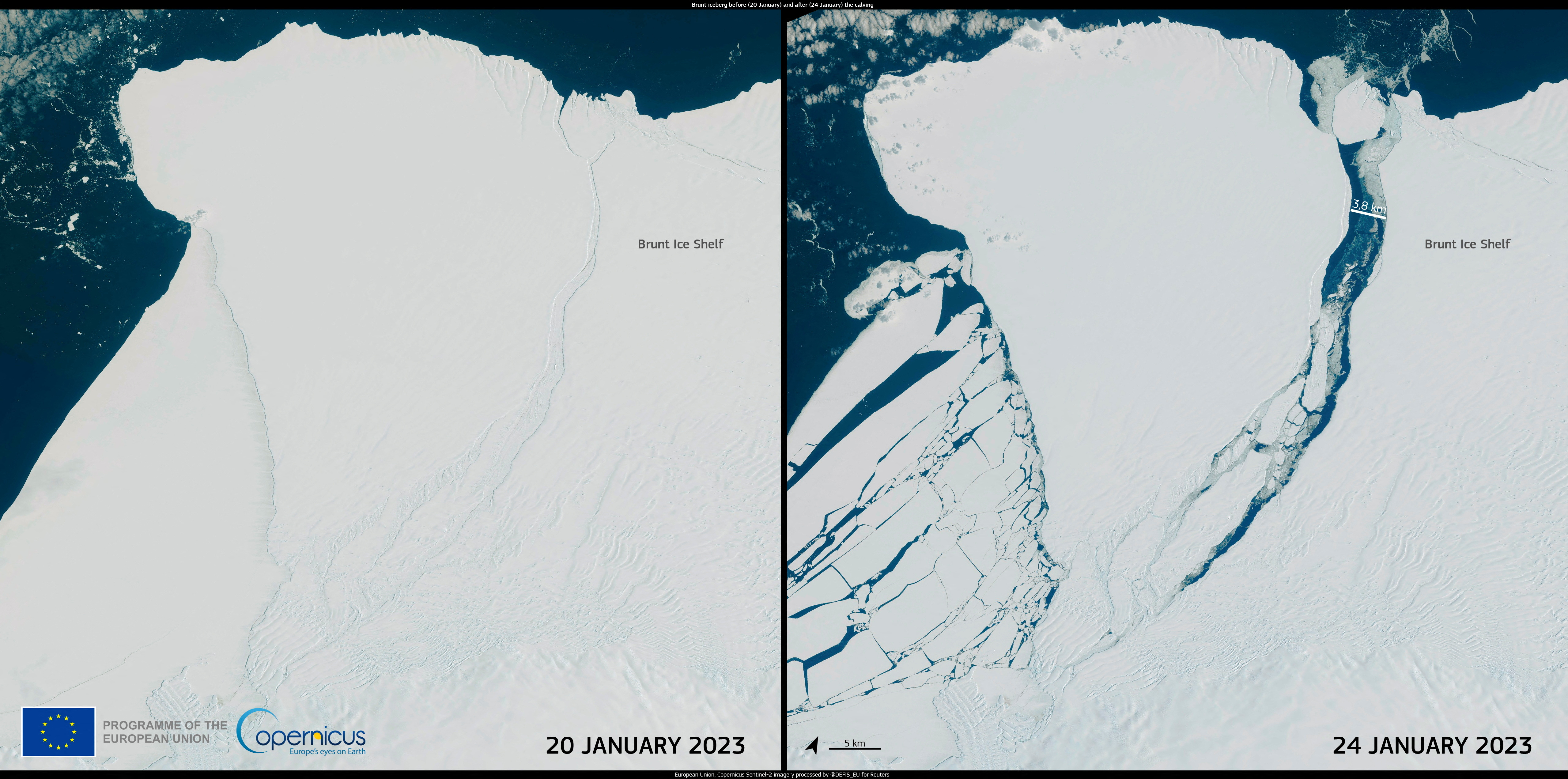 Revelaron las primeras imágenes del iceberg del tamaño de Londres que se desprendió en la Antártida