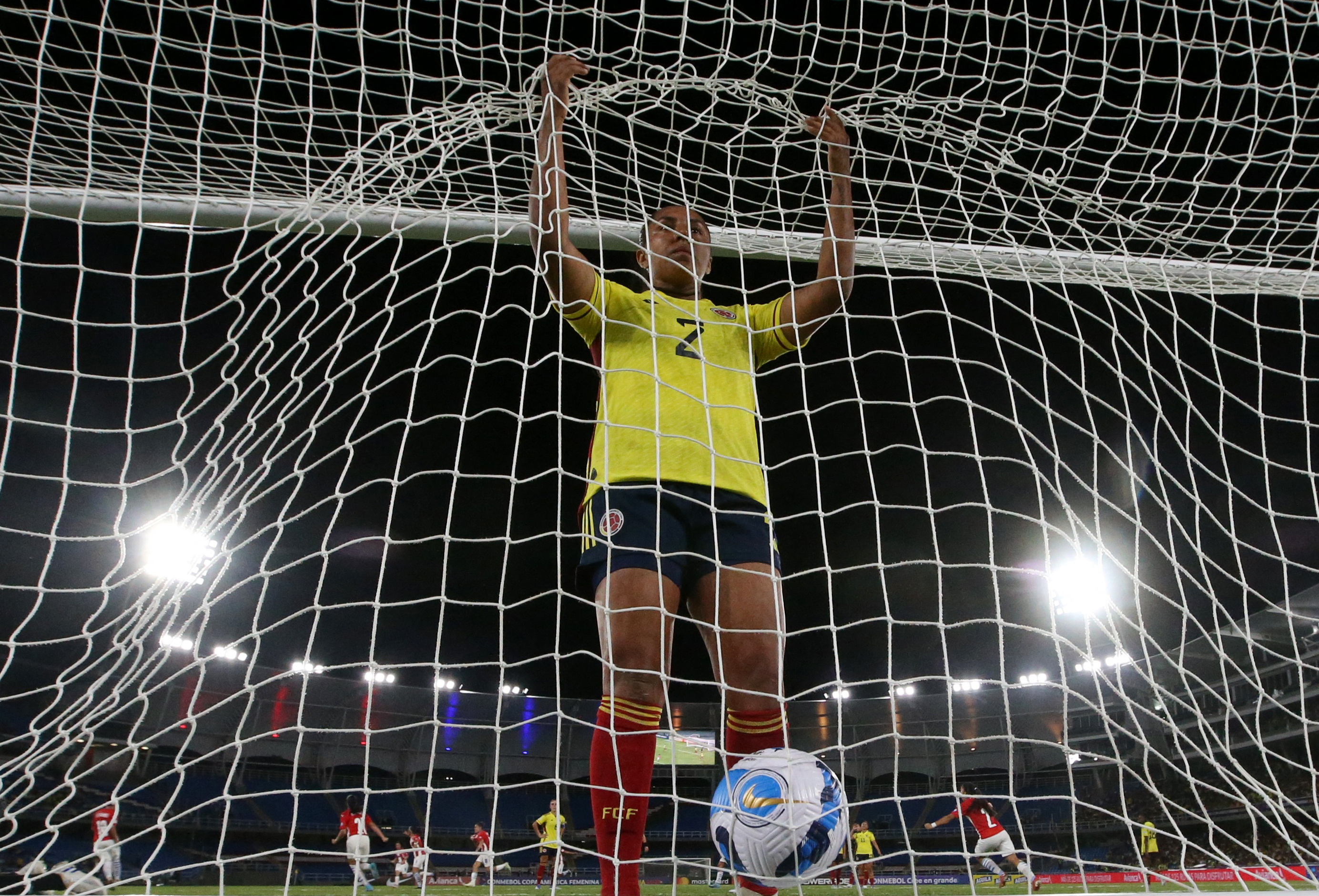 Soccer Football - Women's Copa America - Group A - Colombia v Paraguay - Pascual Guerrero Stadium, Cali, Colombia - July 8, 2022 Colombia's Manuela Vanegas looks dejected after Paraguay's Jessica Martinez scored her first goal REUTERS/Luisa Gonzalez