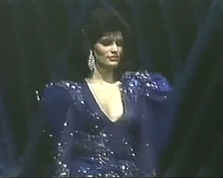 Jessica Newton en el Miss Sudamérica 1987.