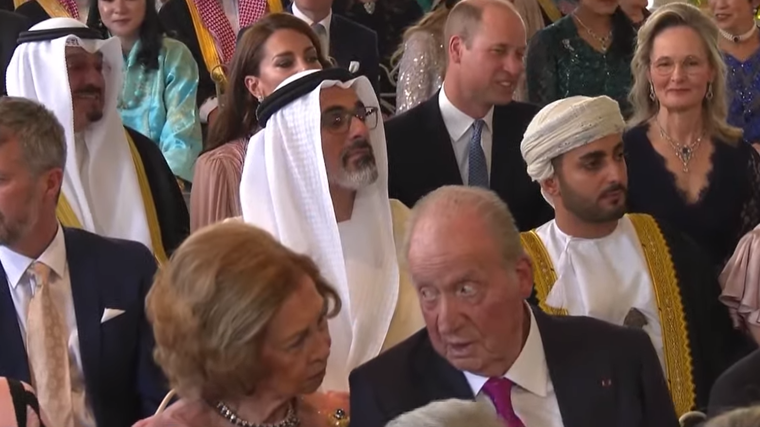 El frío reencuentro de Juan Carlos y Sofía en la boda del heredero de Jordania