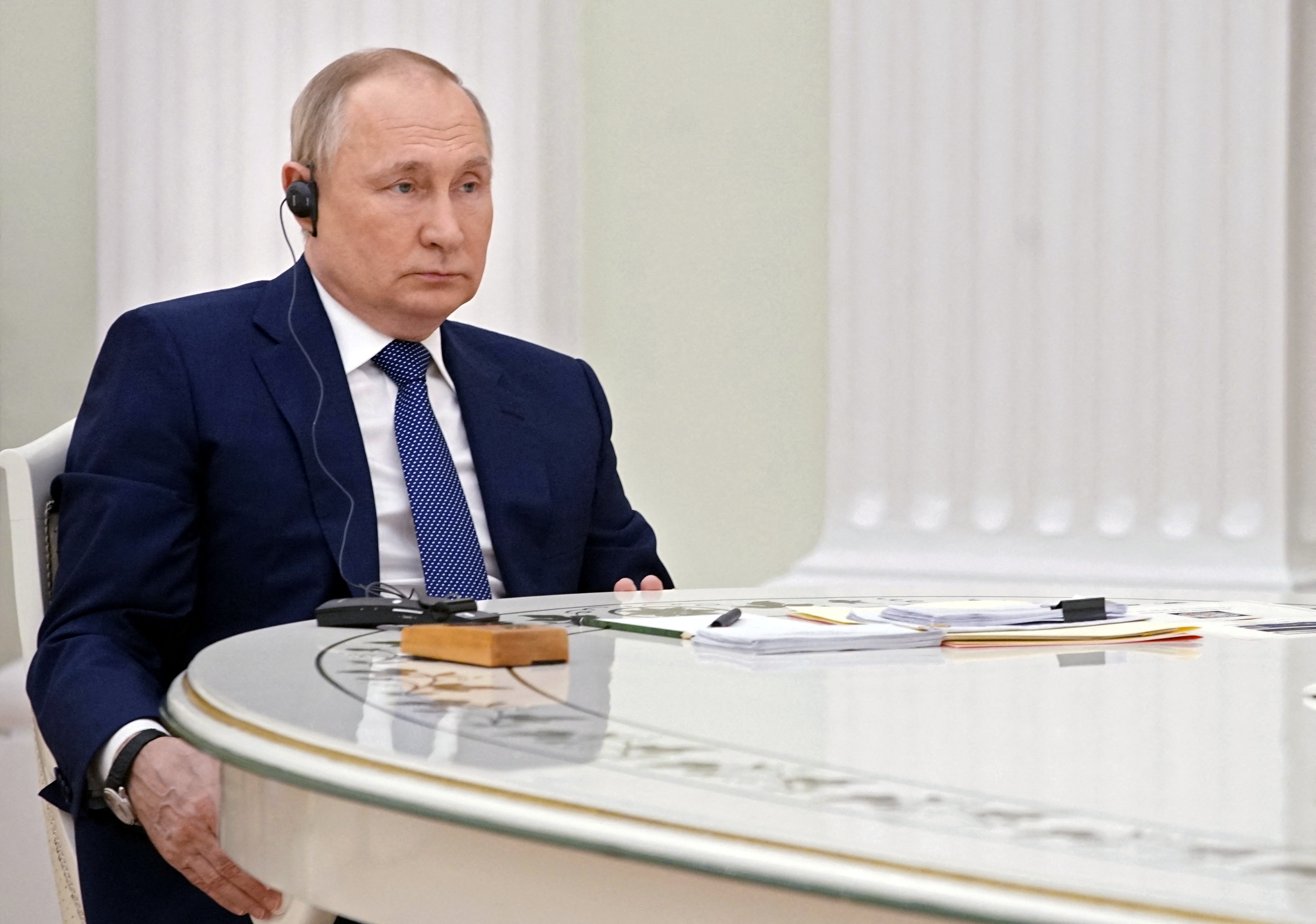 Putin durante la reunión (Sputnik/Kremlin via REUTERS)