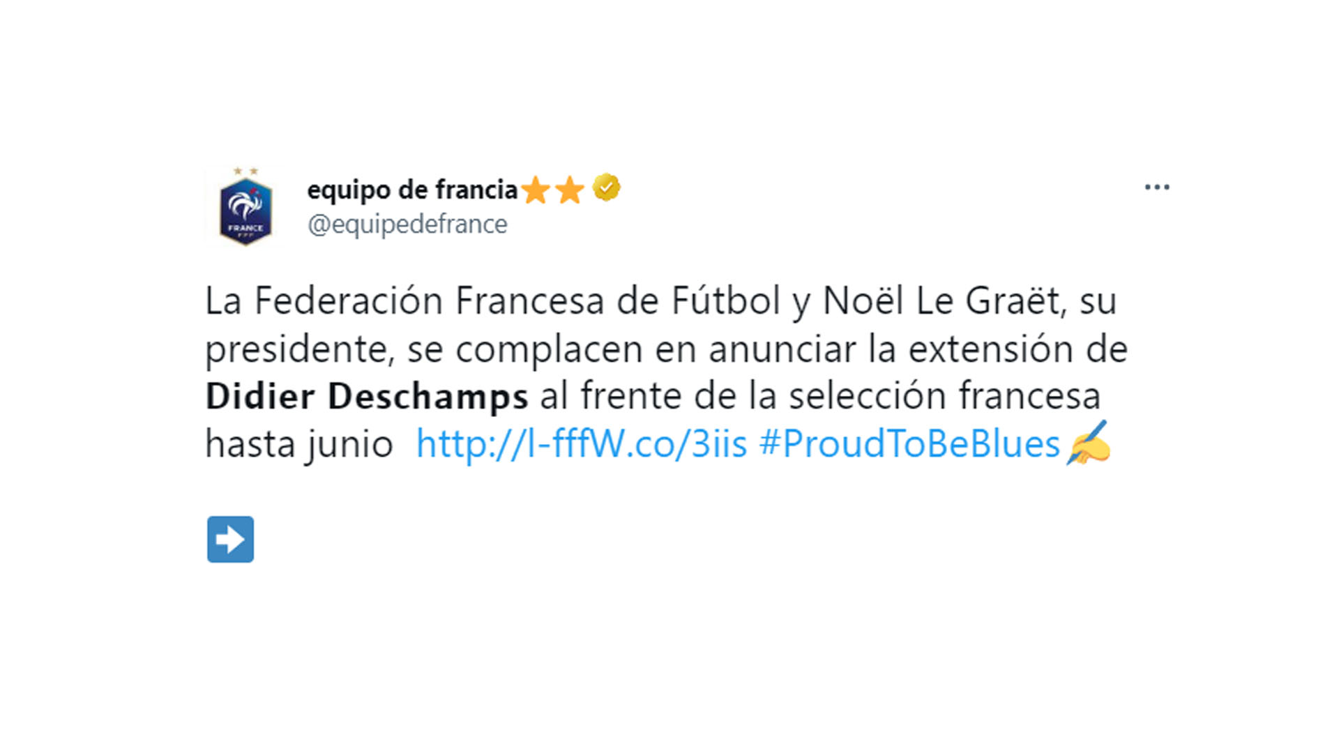 El mensaje de la Federación Francesa de Fútbol al confirmar en el cargo a Didier Deschamps 