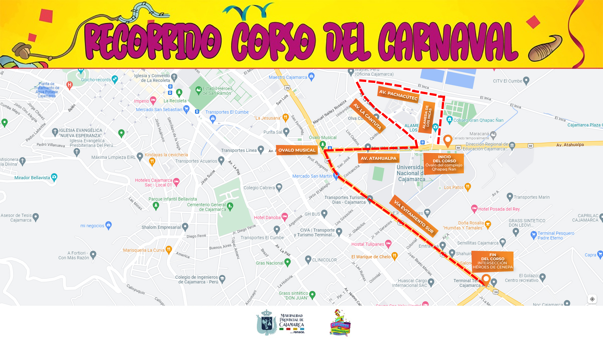 Recorrido Carnaval de Cajamarca.