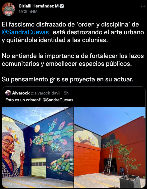 La secretaria general de Morena aseveró que Cuevas Nieves "no entiende" la importancia del espacio público (Foto: Twitter/@CitlaHM)