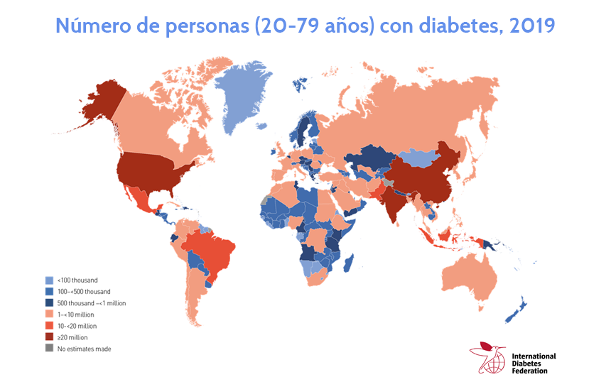 Mapa de la diabetes antes de la pandemia por coronavirus