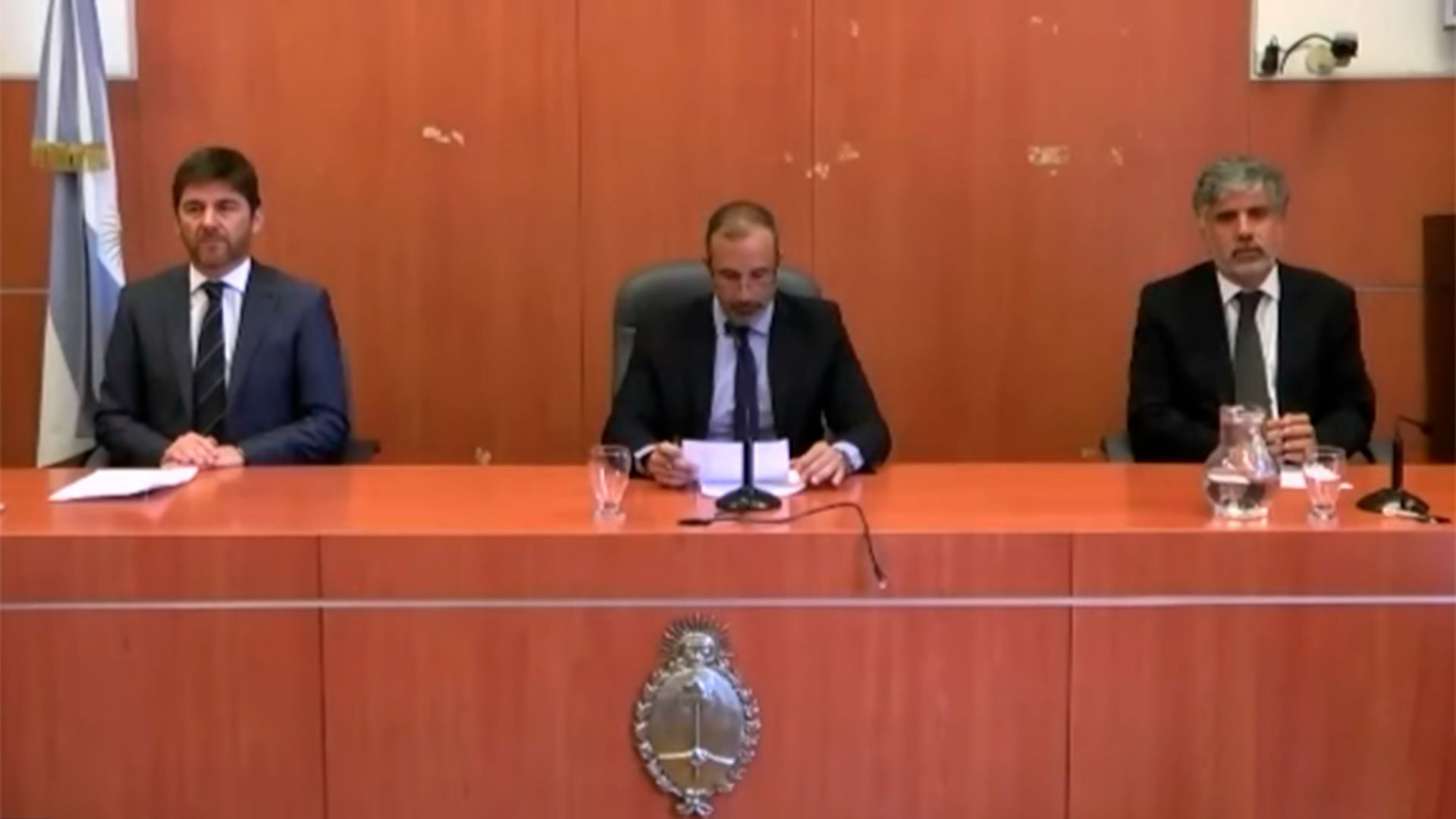 Jorge Gorini, Rodrigo Giménez Uriburu y Andrés Basso. Los tres jueces que juzgaron a la vicepresidenta Cristina Kirchner.