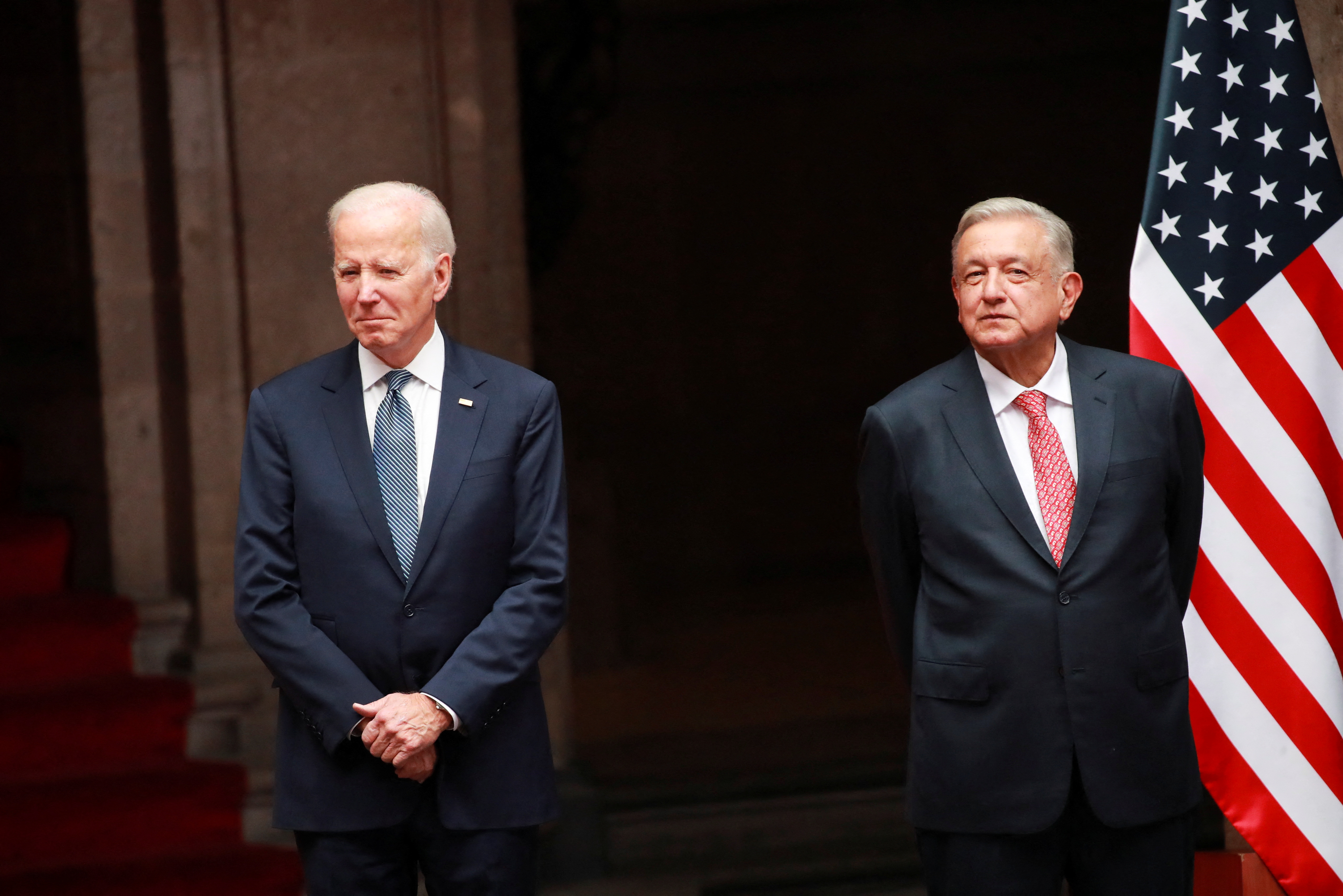 Joe Biden arribó a Palacio Nacional para reunirse con AMLO (REUTERS/Henry Romero)