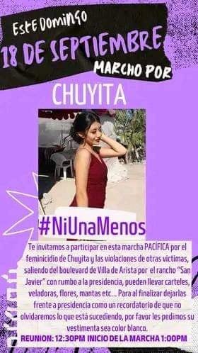 Tras el feminicidio de la joven, la familia y amigos de Chuyita convocaron una marcha para exigir justicia. (Facebook: Chevrolet Trucks San Luis Potosí)