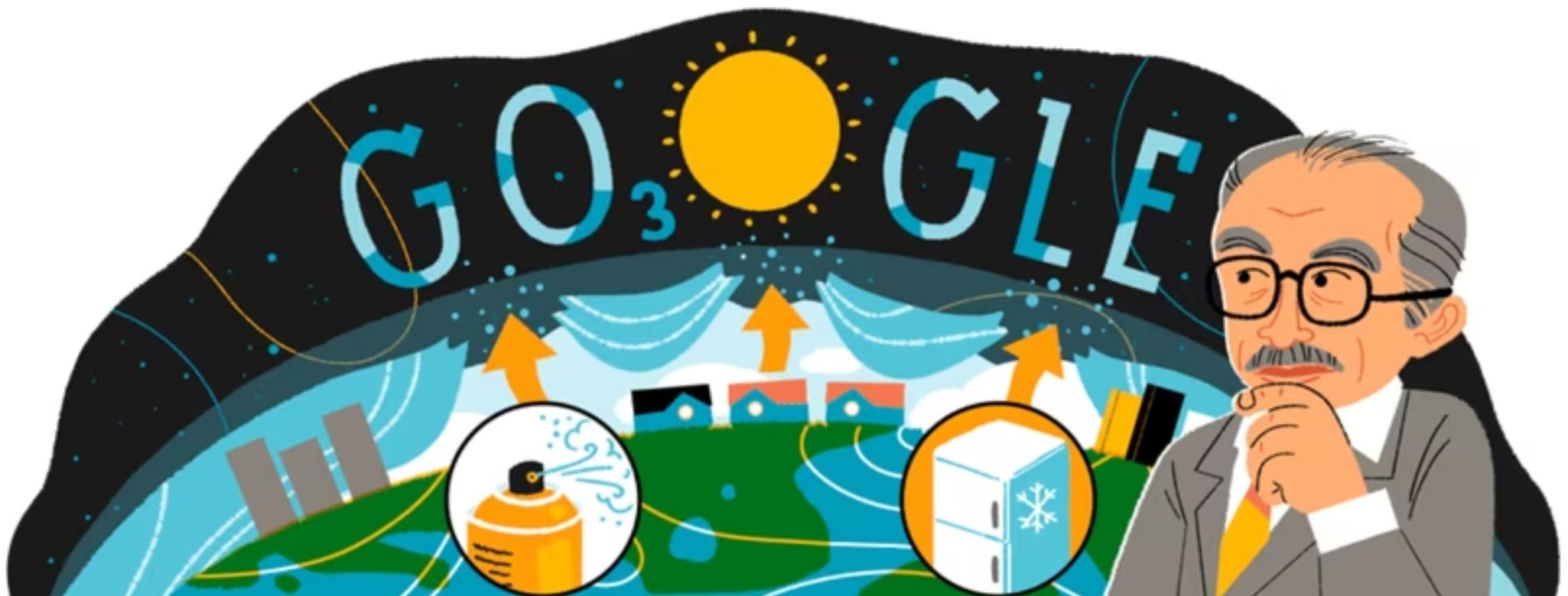 Mario Molina cumpliría 80 años y Google lo celebra con un Doodle 