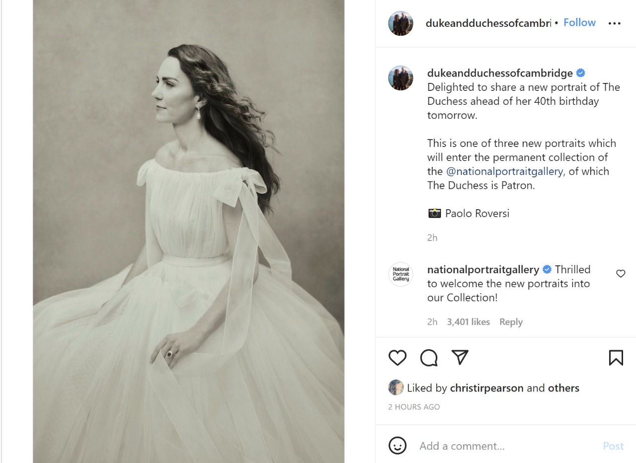 El posteo en la cuenta oficial de Instagram de los duques de Cambridge